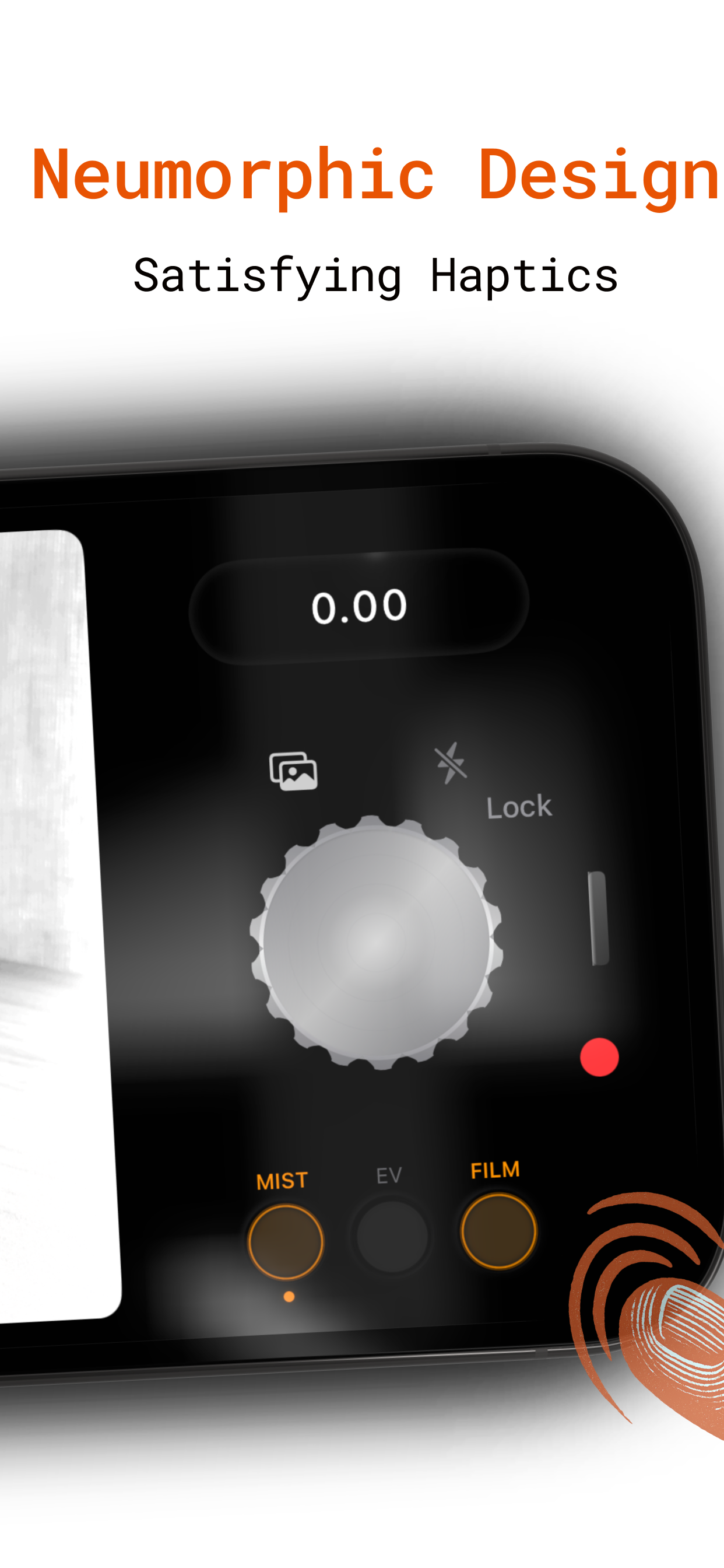 MistLens lens picker switching ultra wide, wide, and tele cameras while holding the same still life glow